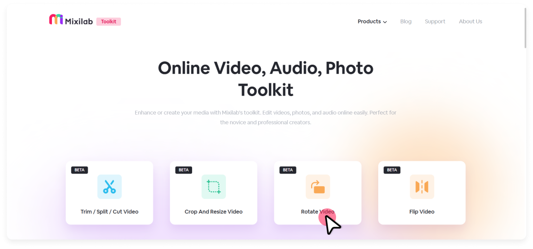 Select the 'Rotate Video' Tool 